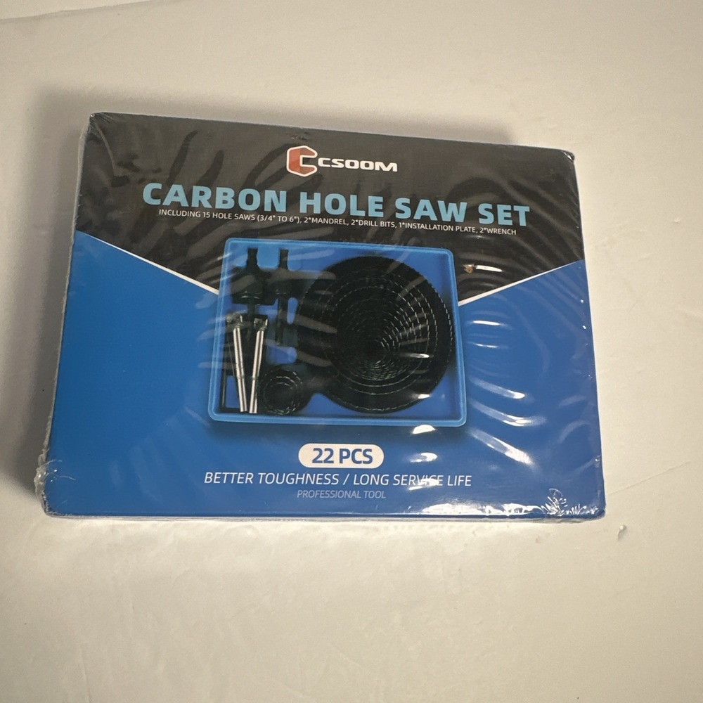 Ccsoom Carbon Hole Saw Set 22 Pieces with Blades Storage Box